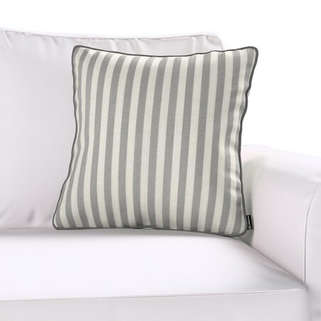 Poszewka Gabi na poduszkę 60x60 szaro-białe pasy (1,5cm)