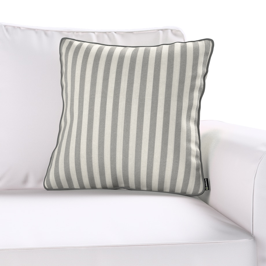 Poszewka Gabi na poduszkę 60x60 szaro-białe pasy (1,5cm)