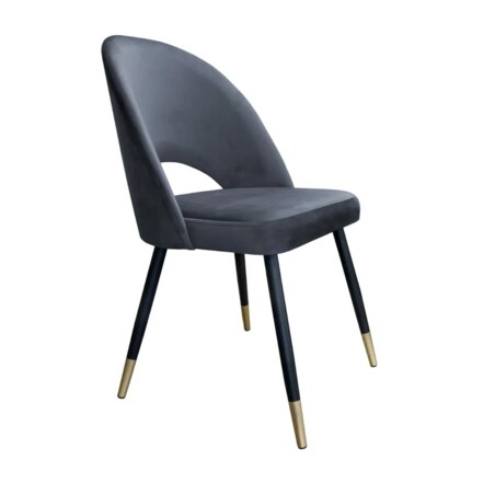 Krzesło ISKAR BL VELVET GOLD ciemno szare
