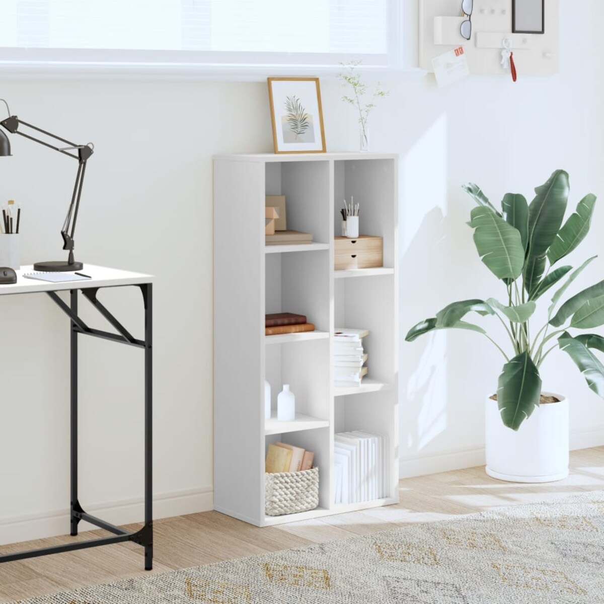 vidaXL Regał, biały, 50x25x105 cm, materiał drewnopochodny