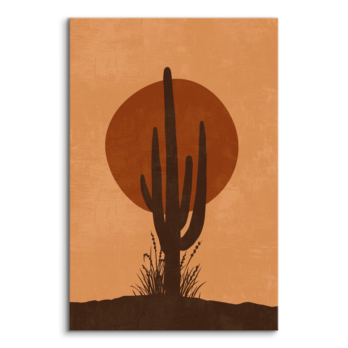 Obraz Kaktus Zachód Słońca Abstrakcja Styl Boho 30x40cm