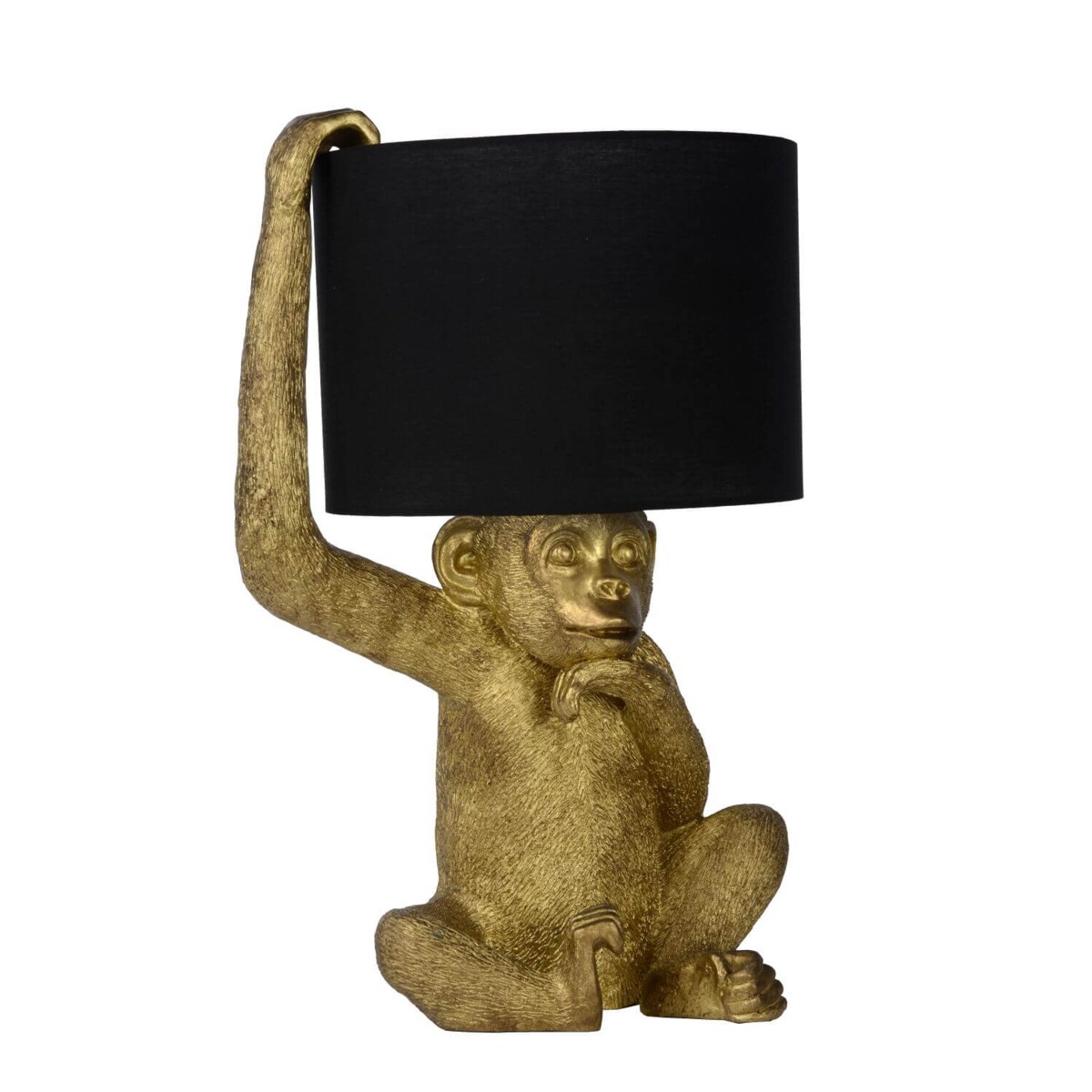 Dekoracyjna lampa stołowa Chimp 10502/81/30 Lucide małpka monkey czarna złota