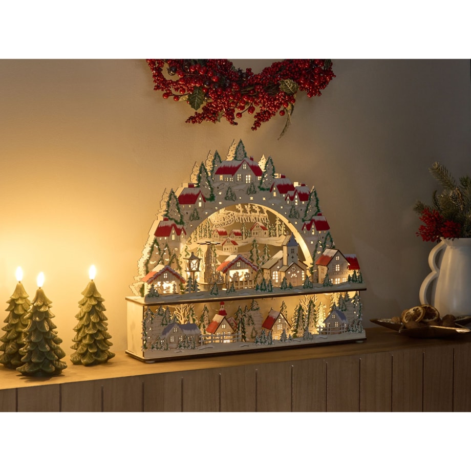 Dekoracja świąteczna LED BOLKESJO 39 cm Jasnobrązowy