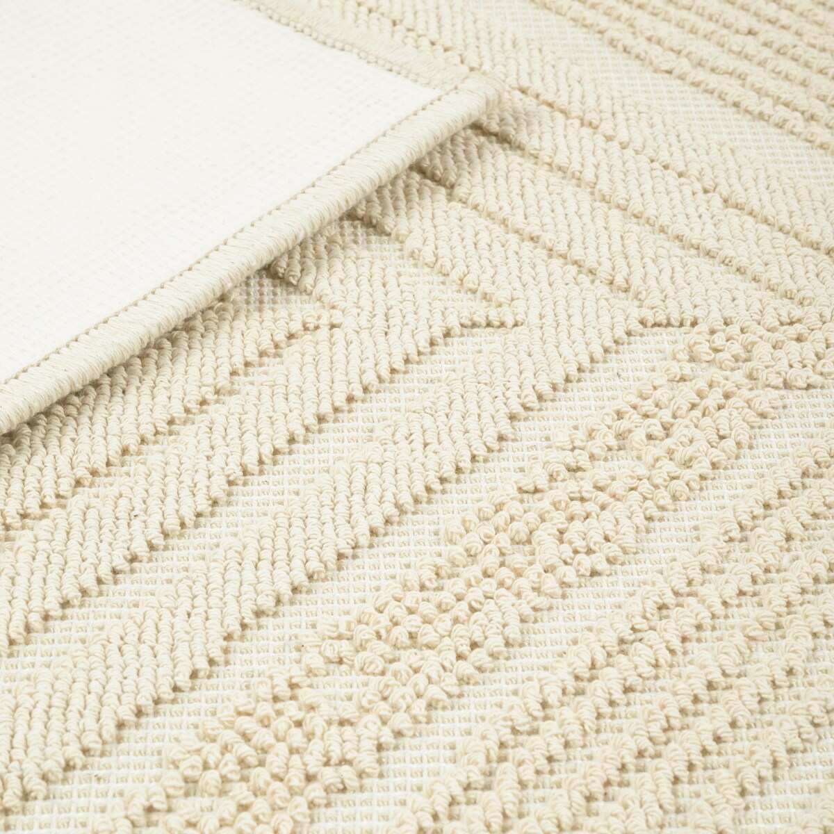 Zestaw 2 szt Dywanik bawełniany 60x90 cm Lino antypoślizgowy egipski do prania pokoju łazienki Boho beżowy