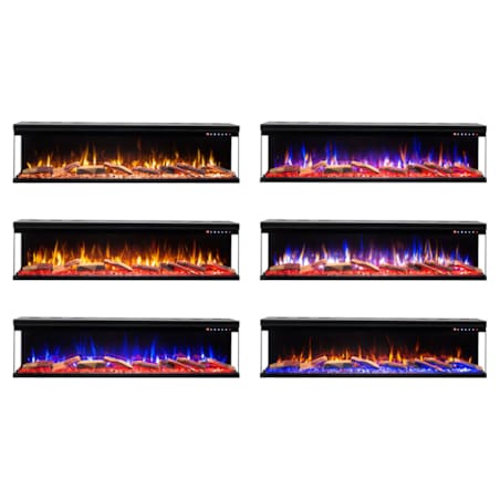 Kominek elektryczny à 3 côtés AFLAMO Unique 153 - ścienny i do zabudowy - 153x44x20 cm - kominek LED - funkcja grzania 750/1500 W