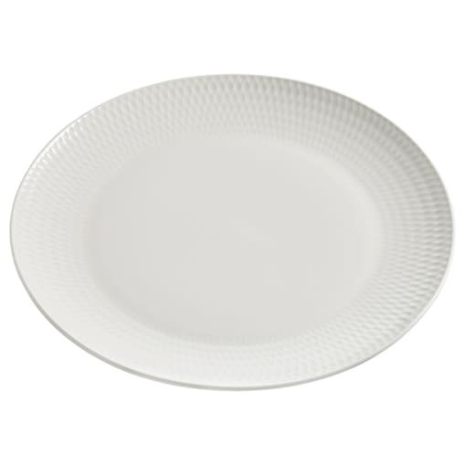 Talerz obiadowy Diamonds Round, biały, 27 cm