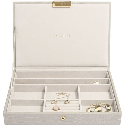 Szkatułka na biżuterię Stackers Croc classic putty z pokrywką