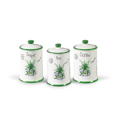 Maestro zestaw 3 pojemników ceramicznych na kawę, herbatę i cukier MR2006503CS