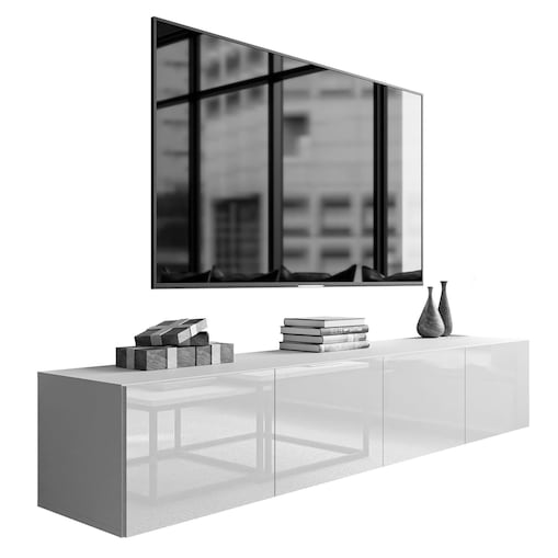 Szafka RTV COLGANTE 200 biały połysk LED