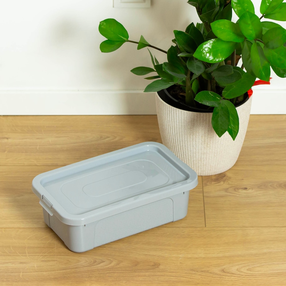 Pojemnik Plastikowy Z Pokrywą Zamykany Pudełko Box Przezroczysty 4,5 L