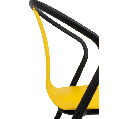 Nowoczesne krzesło jadalniane Vincent żółte czarne