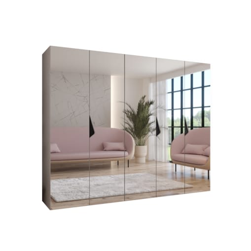 Szafa uchylna z lustrem Sandi 3 250 wys 202 cm Kaszmir + u Czarny