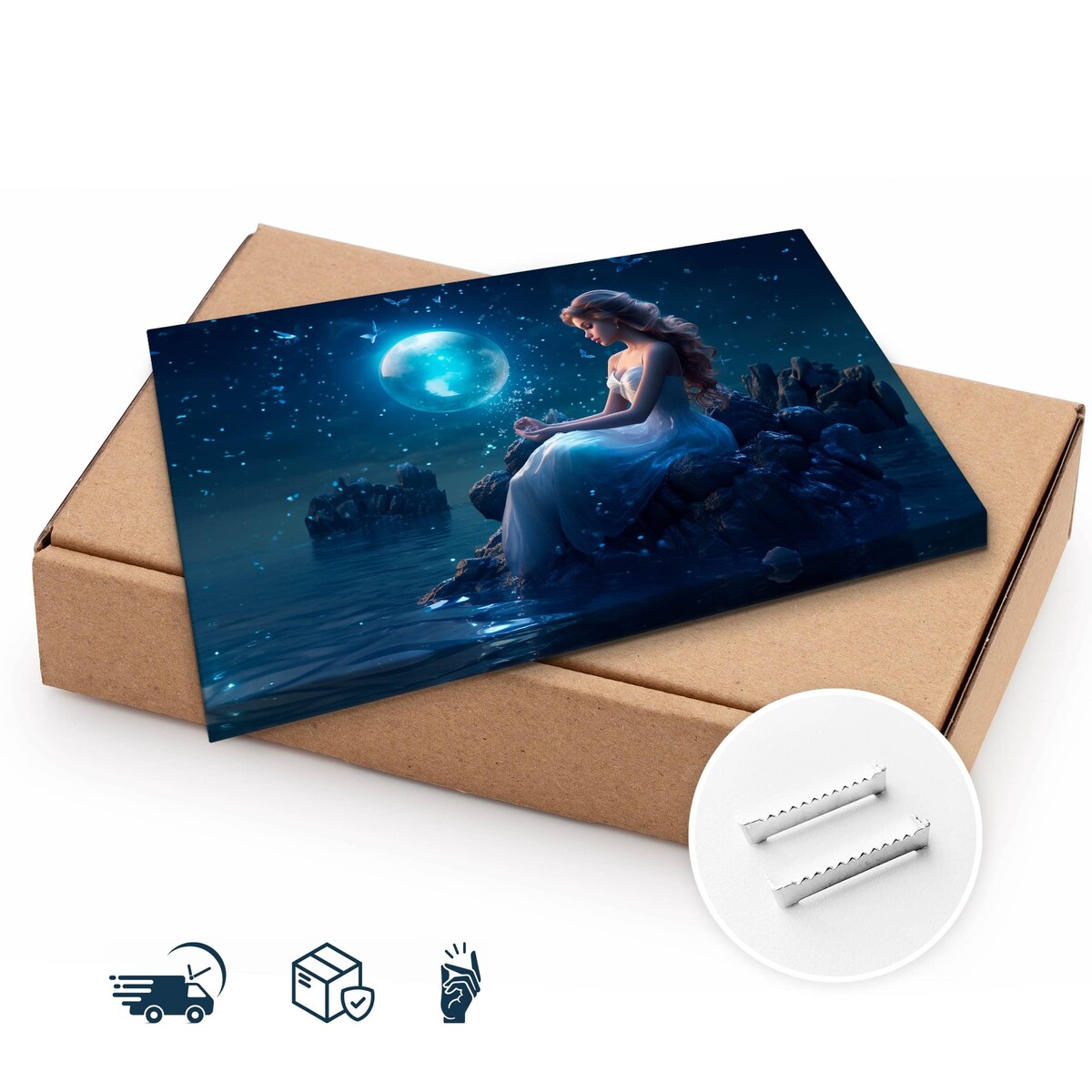 Obraz Do Sypialni Kobieta Syrena Nocą Motyle Abstrakcja Do Salonu 70x50cm