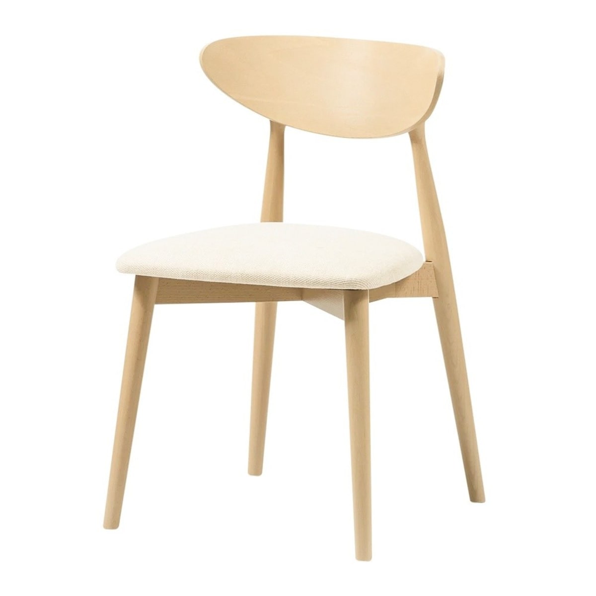 Krzesło drewniane do jadalni 80x45x45 cm jasnobeżowe/dąb sonoma OLBIA-V