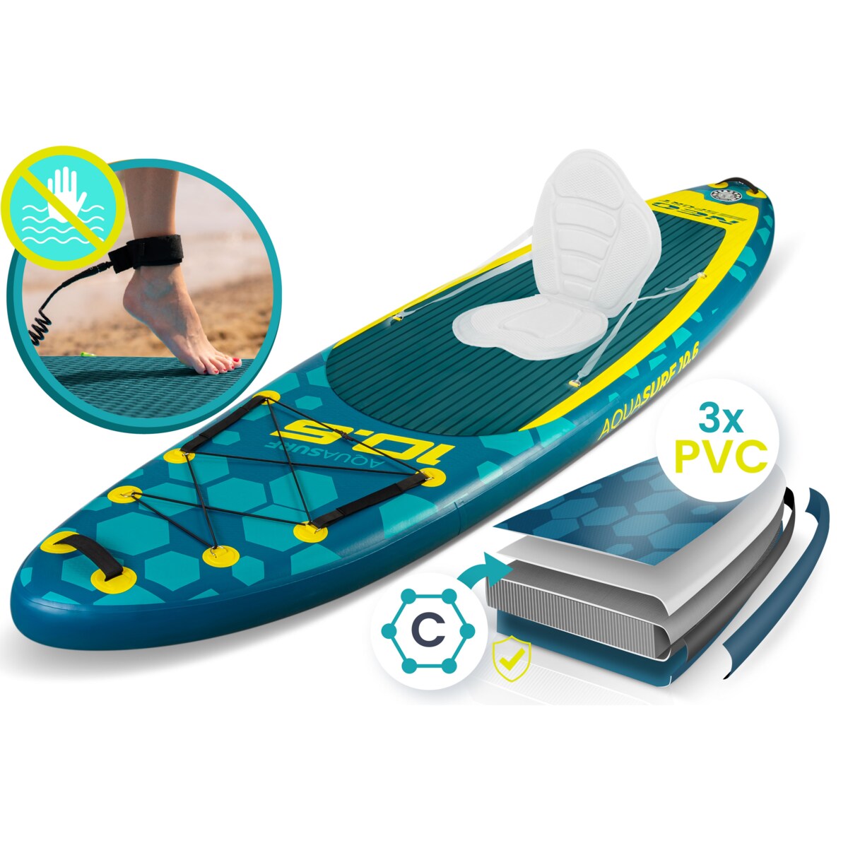 Deska SUP do pływania pompowana Paddle Aquasurf 320cm Neo-Sport