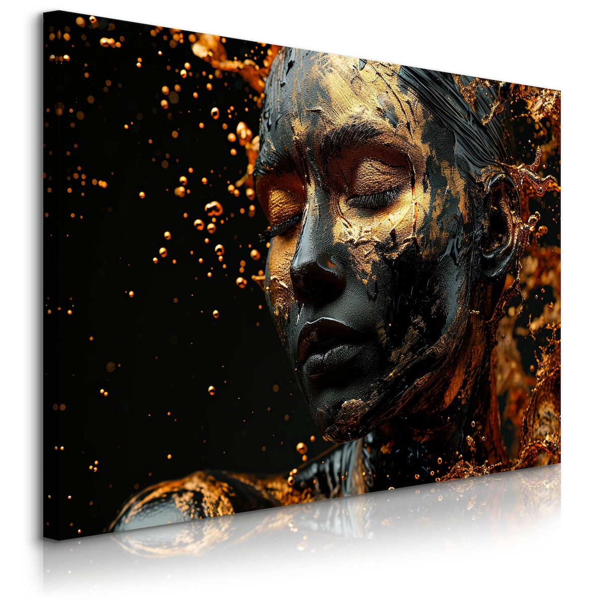 Obraz Na Płótnie Do Salonu Kobiecy Portret Abstrakcja Styl Glamour 70x50cm