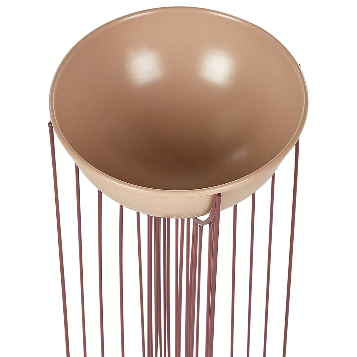 Zestaw 2 doniczek na stojaku metalowe różowy FICARIA