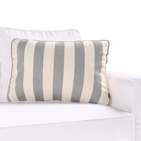 Poszewka Gabi na poduszkę prostokątna 60x40 biało-szare pionowe pasy (5,5cm)