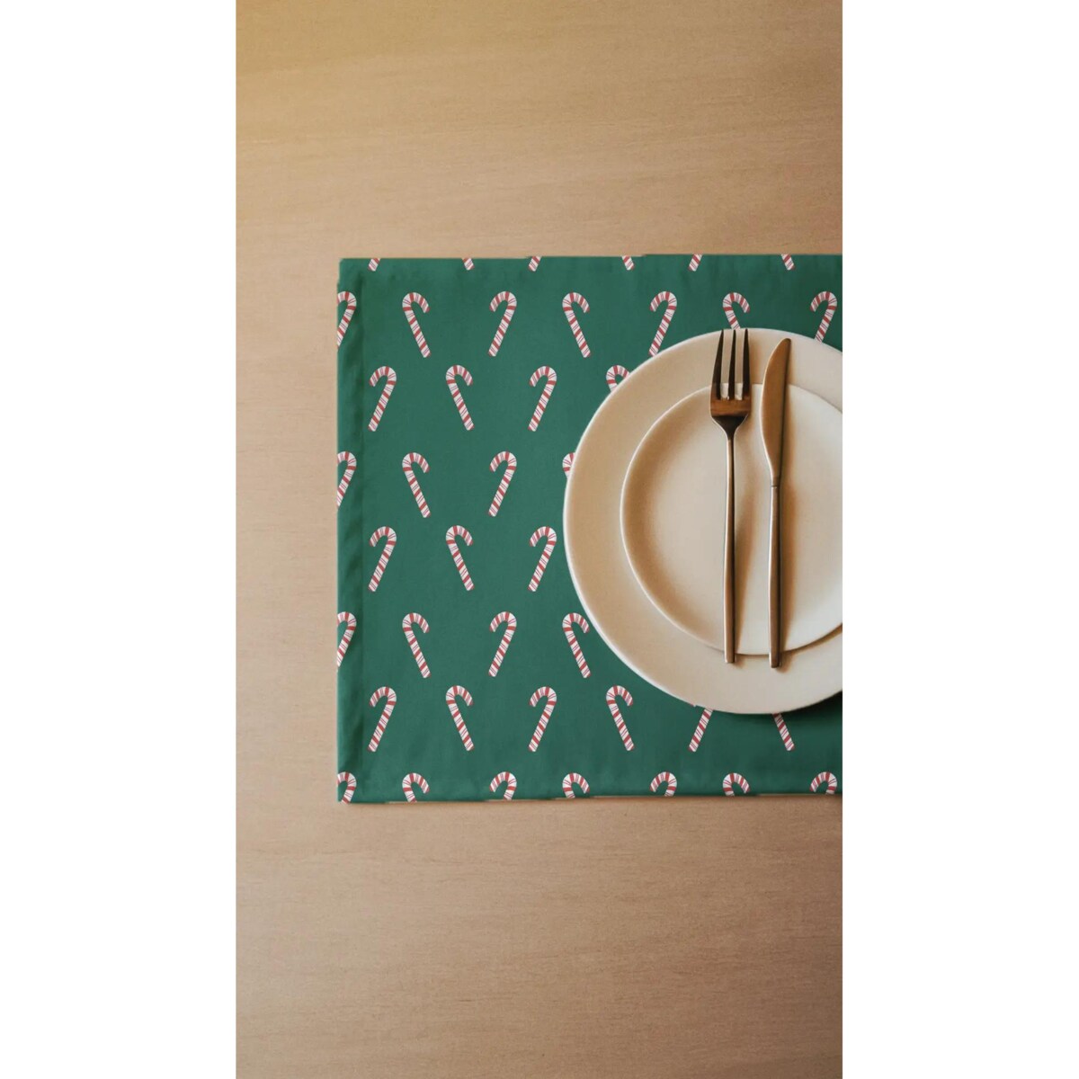 Podkładki świąteczne - Laski świąteczne - zieleń