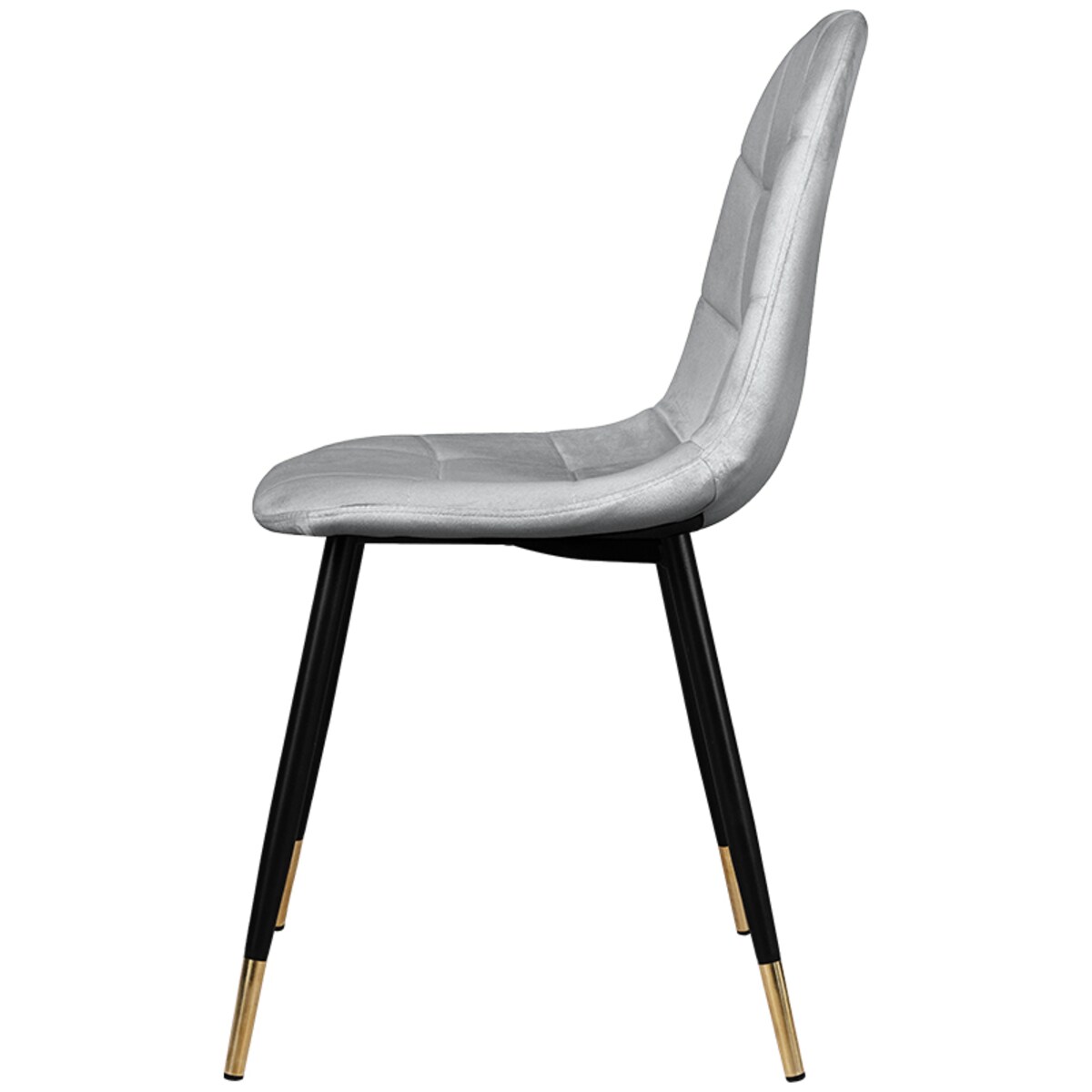 Krzesło tapicerowane szare pikowane welurowe do salonu jadalni