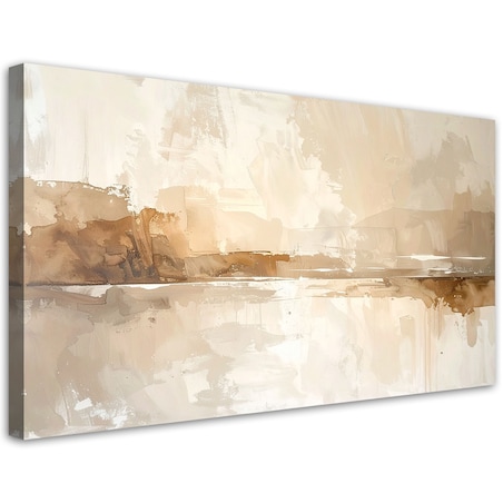 Obraz do salonu sypialni biura spa, Nowoczesna Pastelowa Abstrakcja w kolorach beżu 80x40 cm