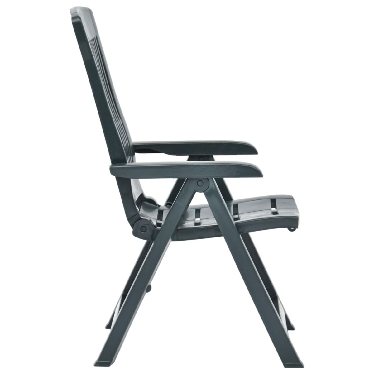 vidaXL Rozkładane krzesła do ogrodu, 2 szt., plastikowe, zielone