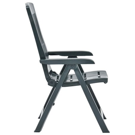 vidaXL Rozkładane krzesła do ogrodu, 2 szt., plastikowe, zielone