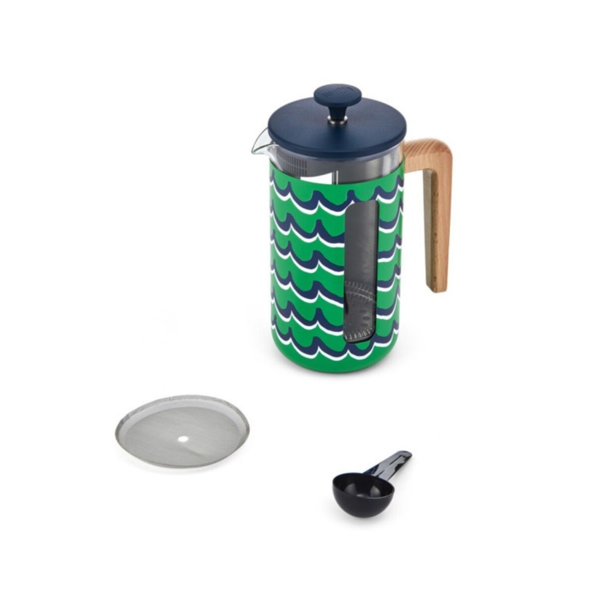 Zaparzacz do Kawy Typu French Press Pisa na 8 filiżanek, Cyan Tides