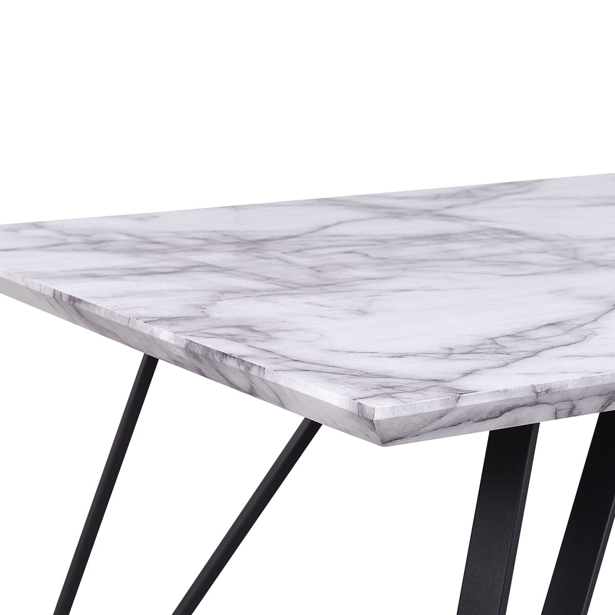 Stół do jadalni MOLDEN Marmur/ czarny 150 cm 80 cm