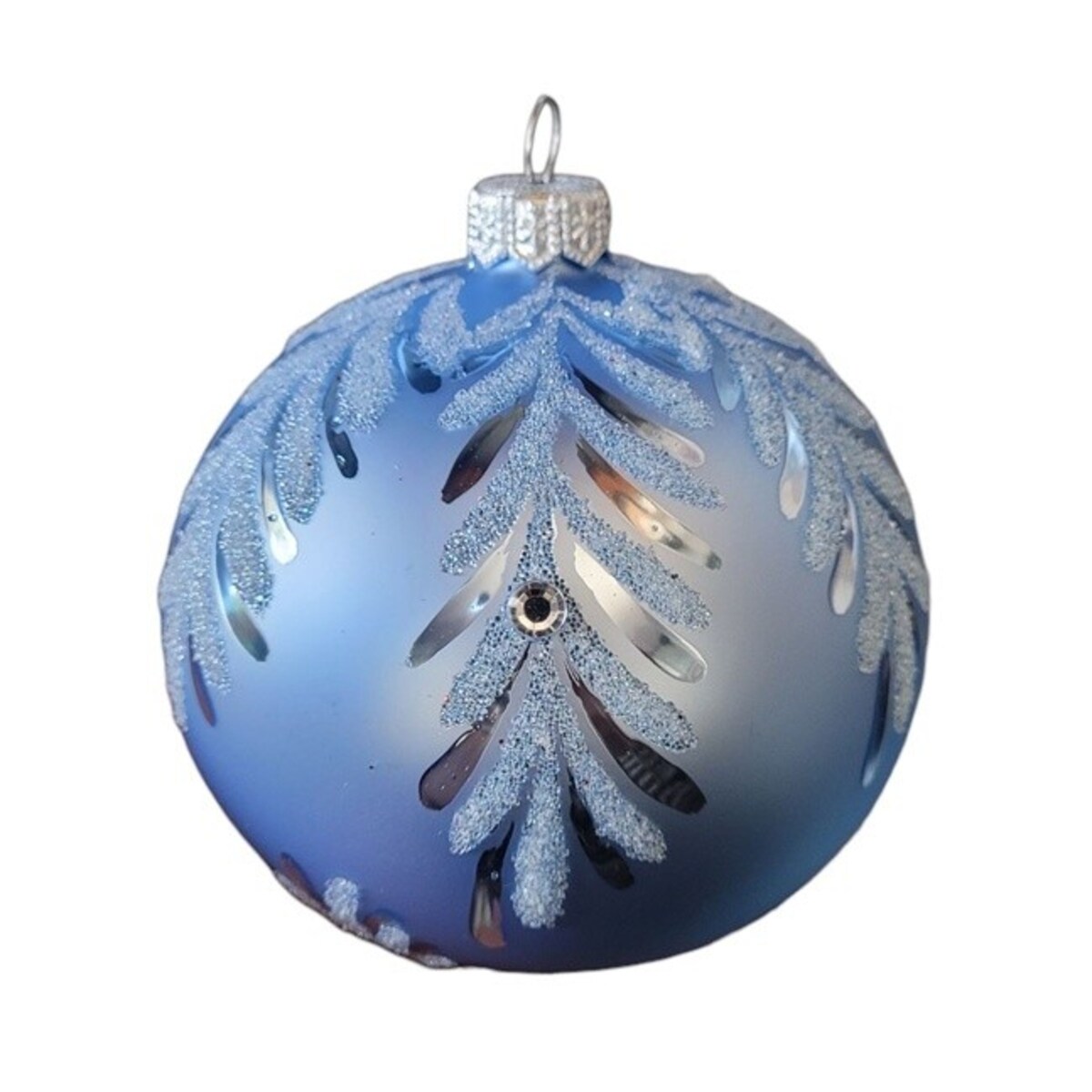 Bombka szklana 4 szt. SILENZIO niebieskie Ø 100 mm