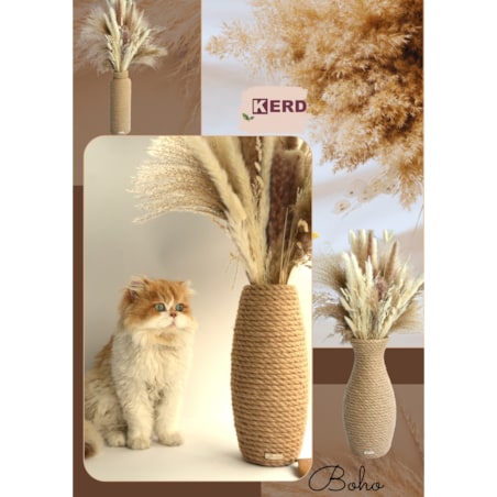 Wazon REGINA w stylu BOHO jutowy do suszonej trawy i kwiatów * pleciony sznurek jutowy naturalny do trawy pampasowej kompozycji h 31 cm styl skandynawski