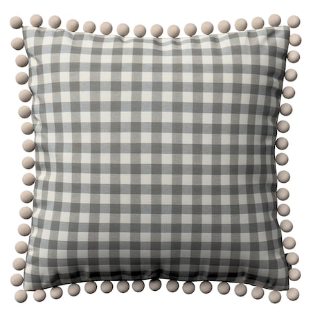 Poszewka Wera na poduszkę 45x45 szaro-biała kratka (1,5x1,5cm)