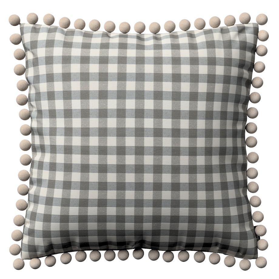 Poszewka Wera na poduszkę 45x45 szaro-biała kratka (1,5x1,5cm)