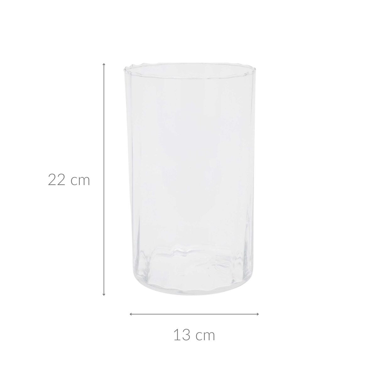 Cylindryczny wazon szklany, Ø 13 x 22 cm