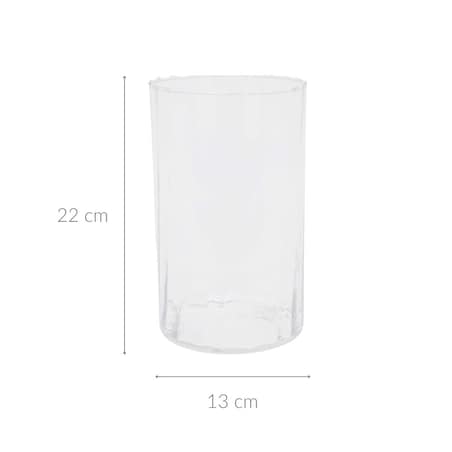 Cylindryczny wazon szklany, Ø 13 x 22 cm