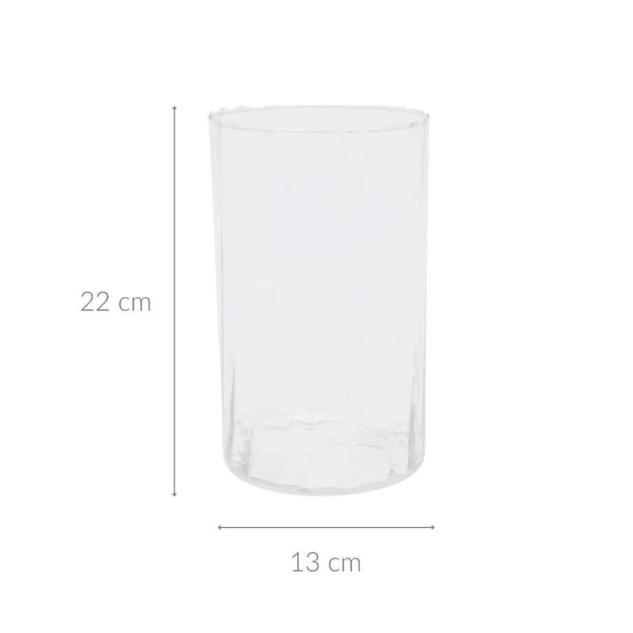 Cylindryczny wazon szklany, Ø 13 x 22 cm