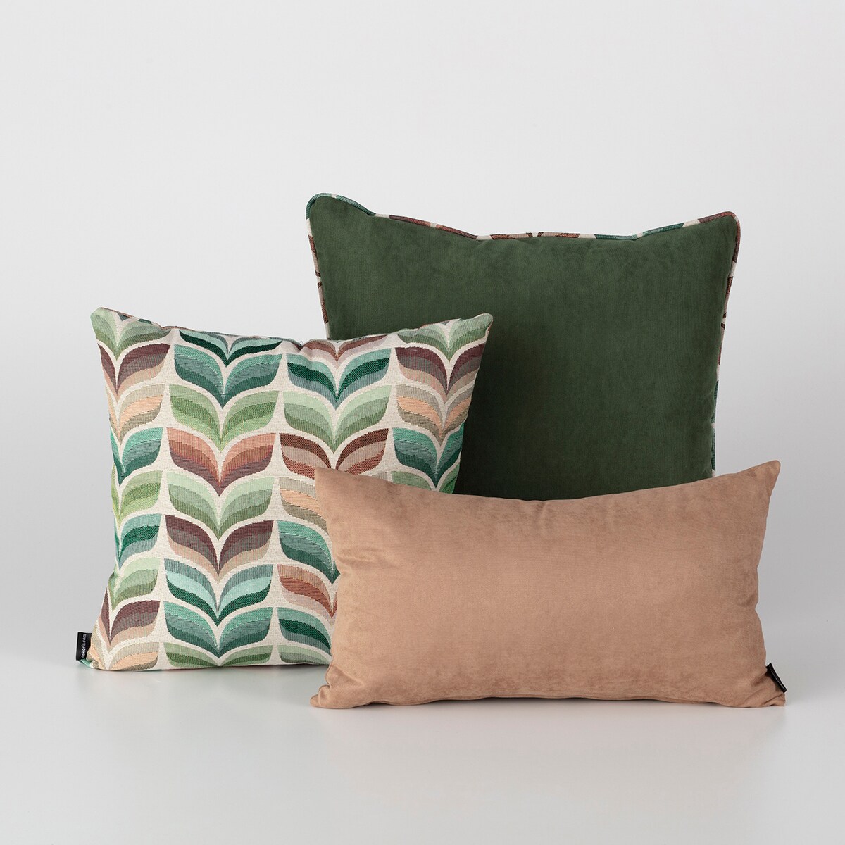 Zestaw poduszek do sypialni Homely Folk green, 43x43/50x50 /47x28 cm