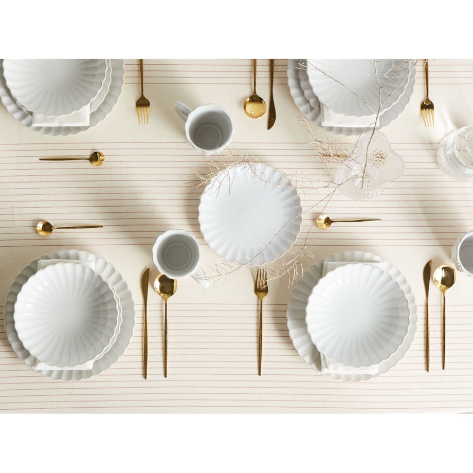 Zestaw 4 małych talerzy NETTLE Kamionka Biały