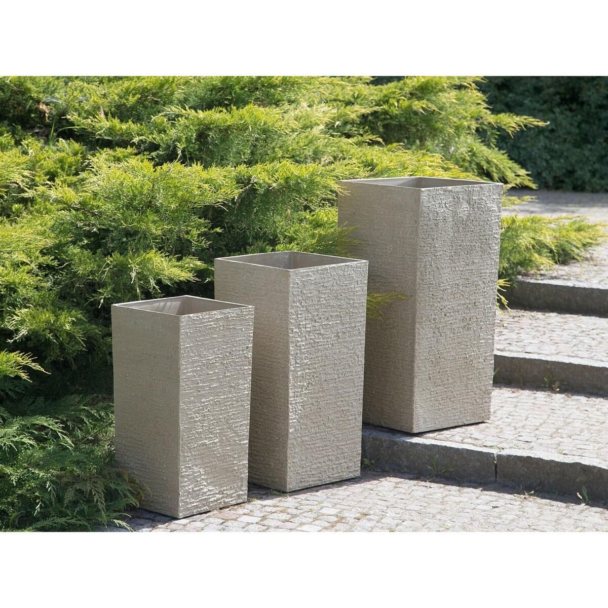 Doniczka 30 x 30 x 60 cm beżowa GAZA