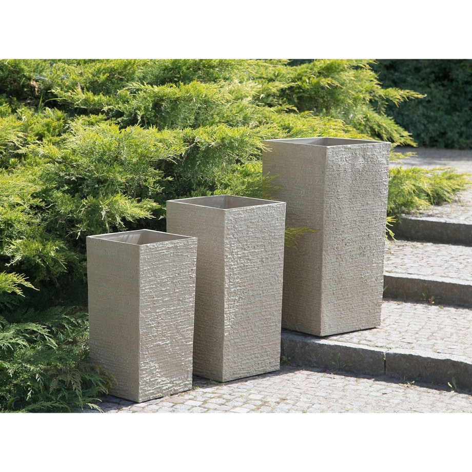 Doniczka 30 x 30 x 60 cm beżowa GAZA