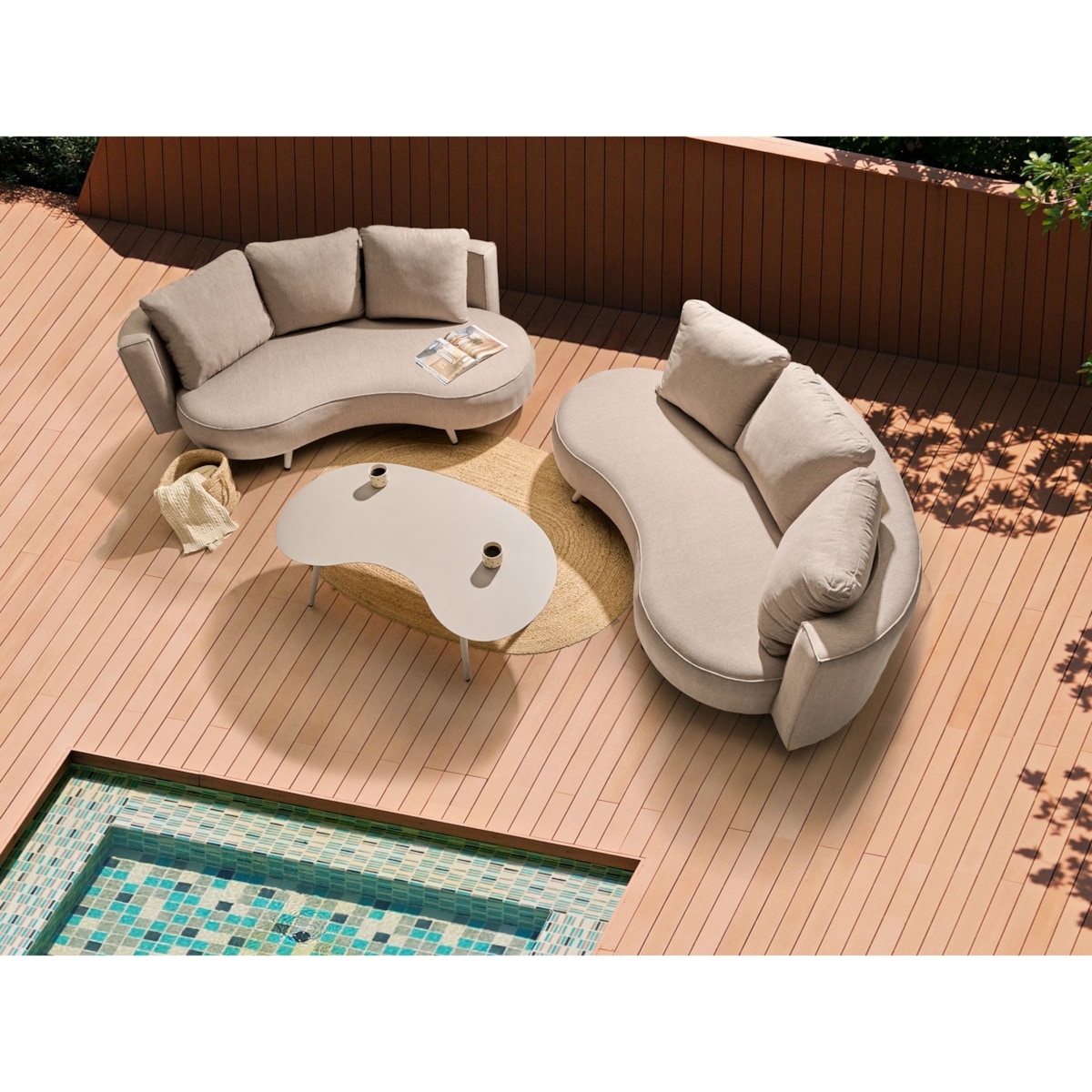 Sofa ogrodowa dla 3 osób PARORI Lewostronny Beżowy