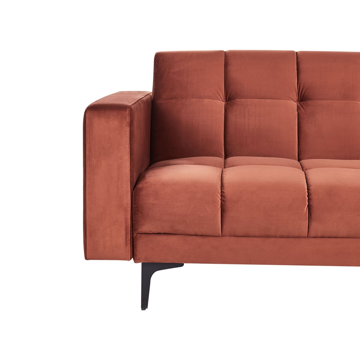 Sofa narożna prawostronna ALNES Jasnoczerwony Welur Prawostronny