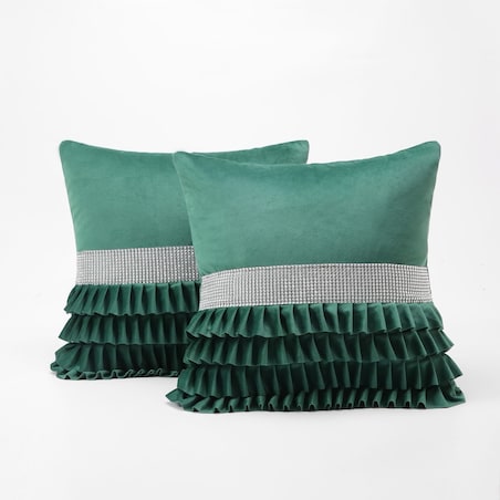 Poszewka welurowa z falbanką 45x45 cm