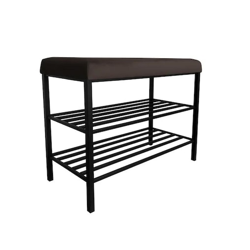 Stojak na buty z siedziskiem GAJA MG05 czarny/brąz