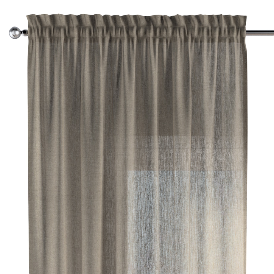 Zasłona na kanale z grzywką 1 szt. 130x260 beżowy