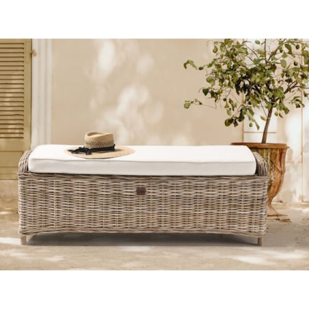 Otomana ogrodowa SUSUA 140 cm Rattan Naturalny