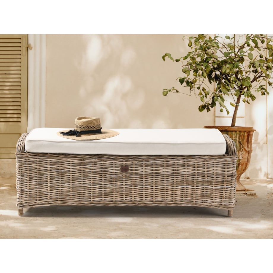 Otomana ogrodowa SUSUA 140 cm Rattan Naturalny