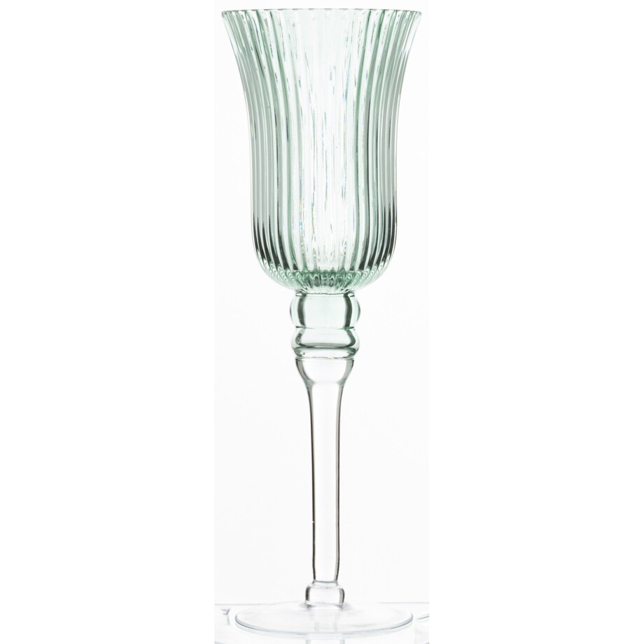 Świecznik szklany 35x11,5x11,5 cm FLOS zielony medium