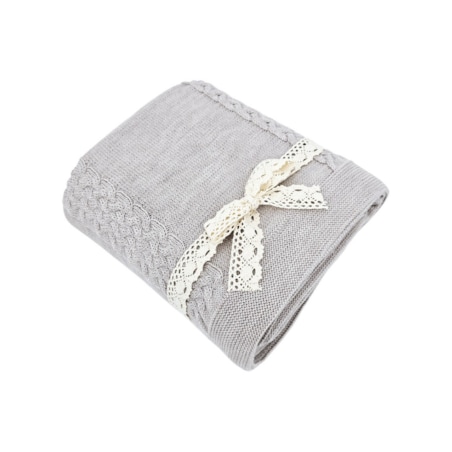 Koc dzianinowy z wełny MERINO 200x220 cm – FLORENCE200 SAND