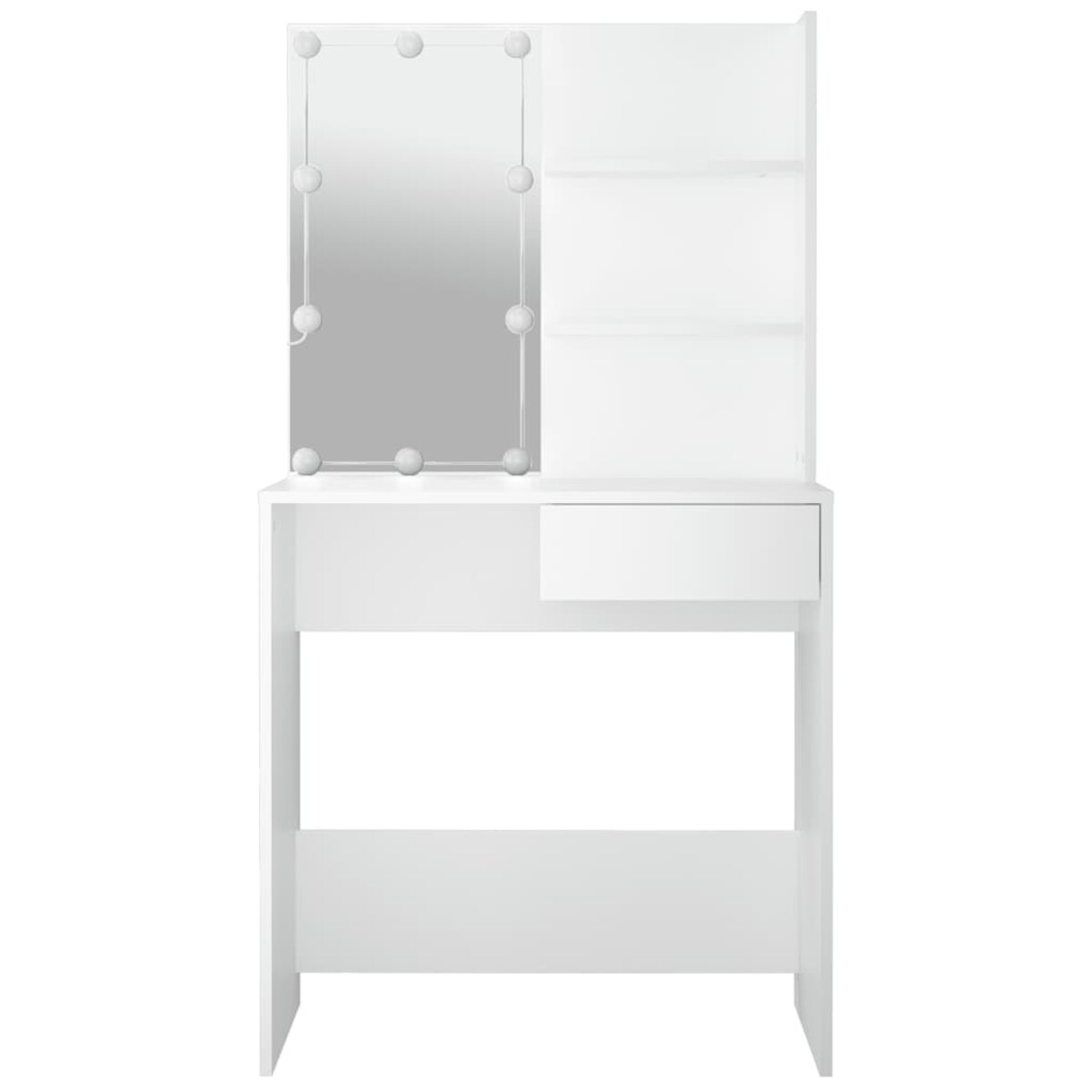 vidaXL Toaletka z oświetleniem LED, biała, 74,5x40x141 cm